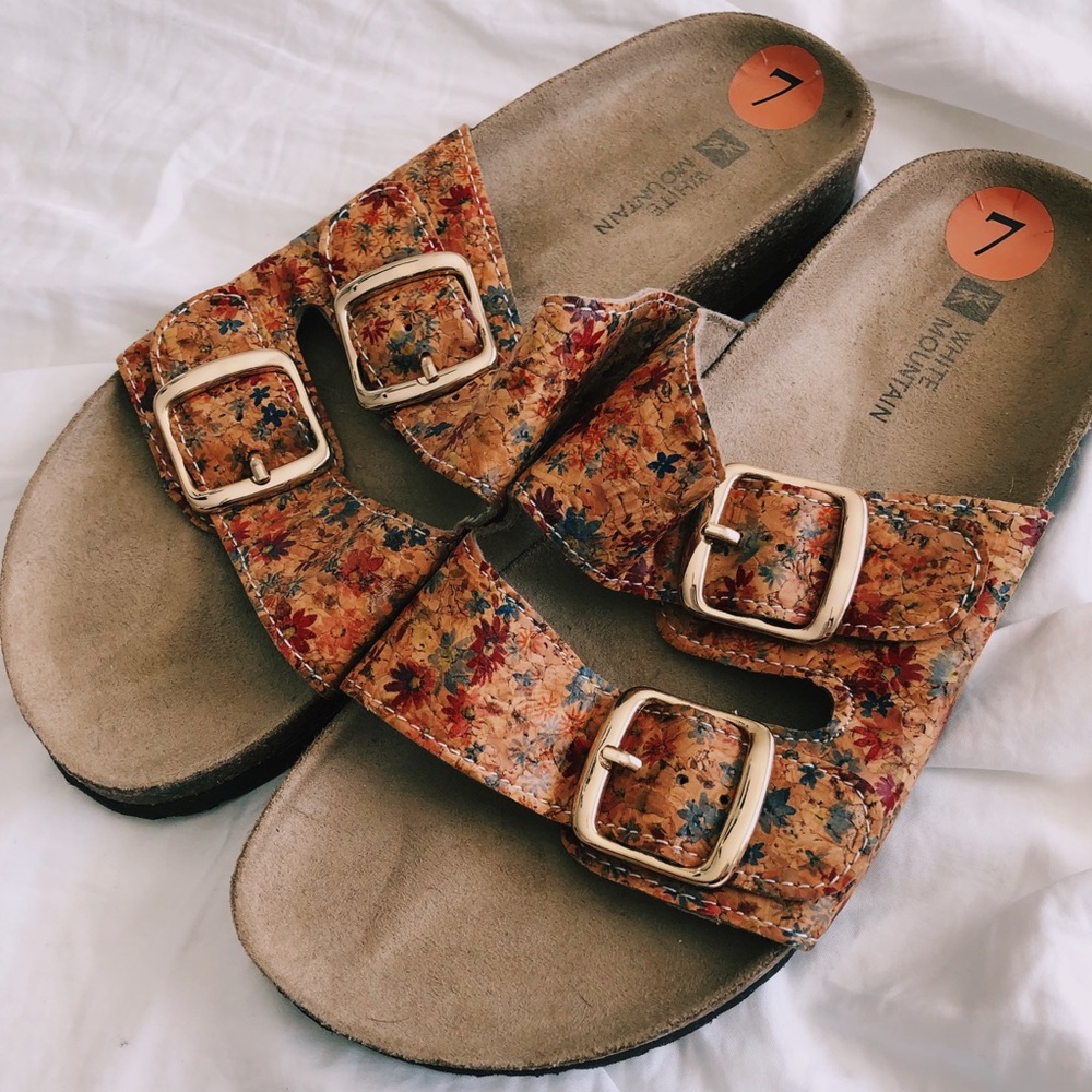 Birkenstock look alike - white mountain sandals